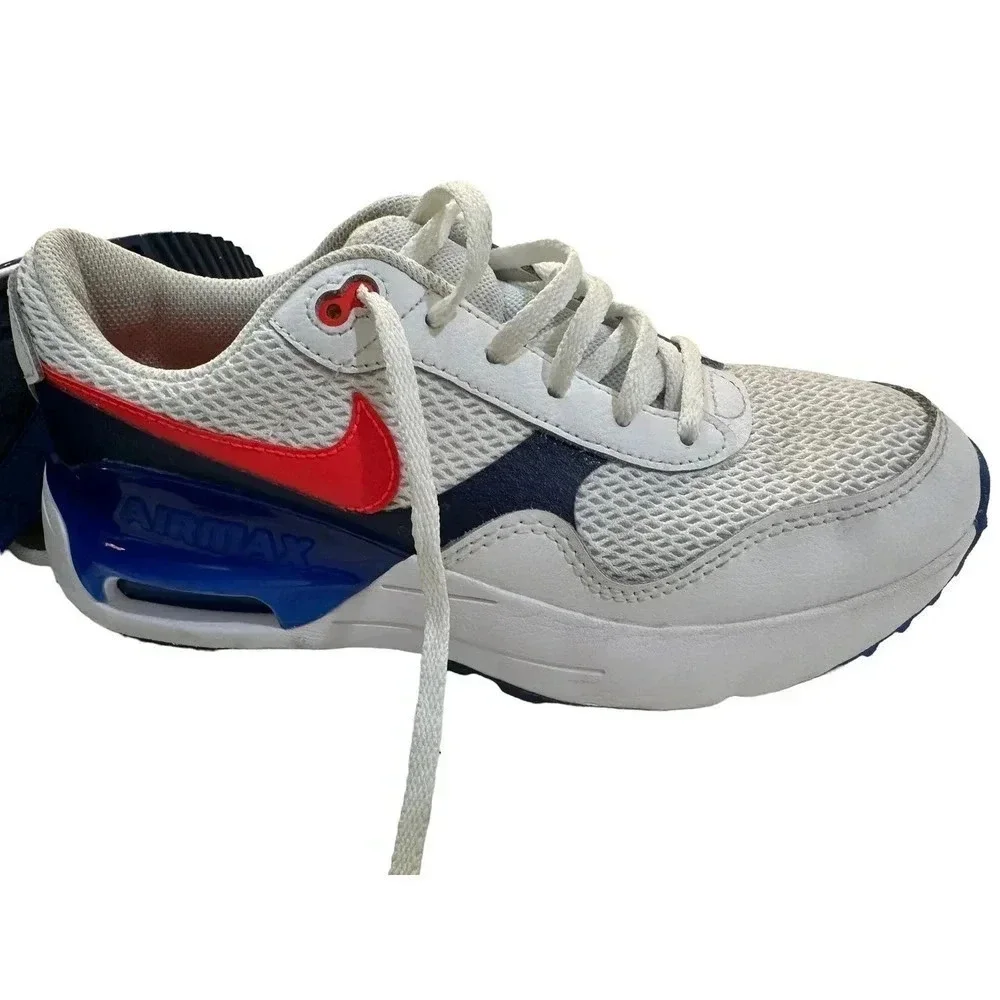 Nike Air Max Boys White Crimson Color System GS Trainers Sneaker Size 6Y